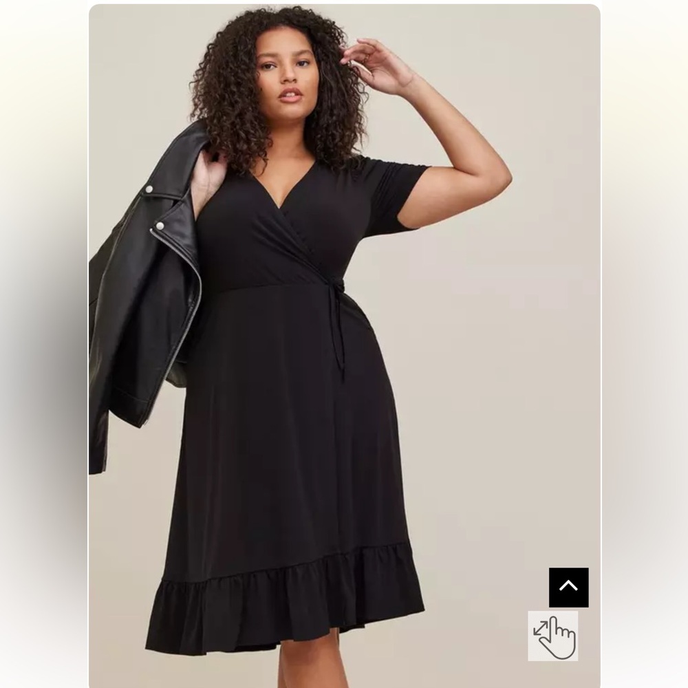 Torrid A-line Surplice Ruffled Midi Wrap Dress black size 6 NWT